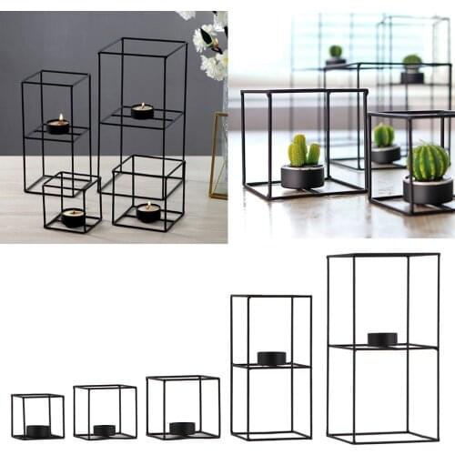 Iron Candlestick Stand Candles Geometric Candle Holder Modern Style for Home Decor Ornament Weddings Restaurant Table