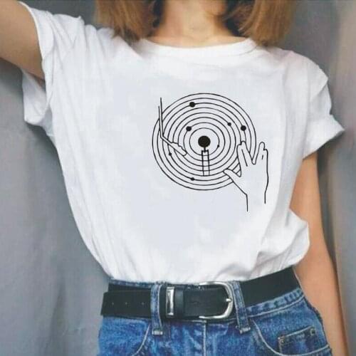 DJ T Shirt Women Tops Music Rock Disco Party DJing Tshirt Short Sleeve O-neck Casual Tee Shirt Femme Plus Size Femme T-shirts