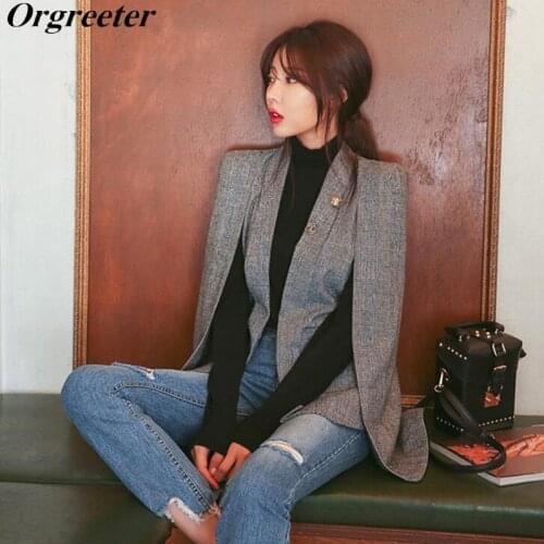 High Street Women Cloak Coat 2018 Autumn Runway Fashion Gray Shawl Poncho Cardigan Coat Long Sleeve Lapel OL Style Outwear