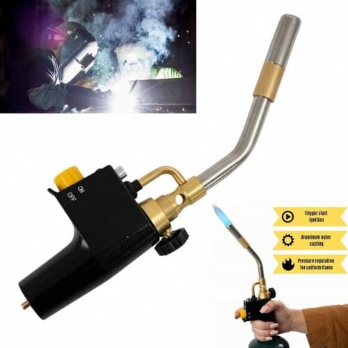 1pc Propane Gas Welding Torches Plumbing Blow Torch Instant Heating Soldering Tool Portable Gas Regulator Button