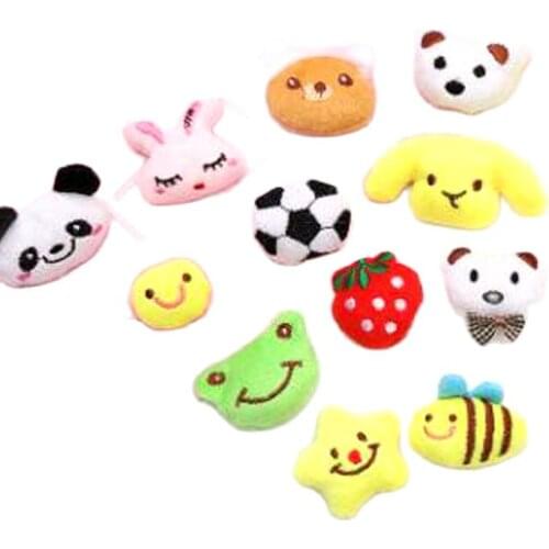 10pcs/lot Cartoon Plush Series Patches Handmade Cotton-filled Plush Accessories DIY Childrens Headwear Clothing Decorations