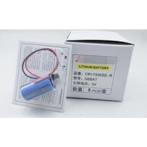 10pcs/lot New Original CR17335SE-R(3V) CR17335 Q6BAT 3V PLC Lithium Battery Batteries with Plug Free Shipping