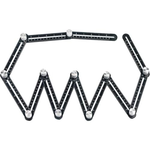 12-Side Rulers Tile Opening Locator Paving Floor Tiles Folding Rule Universal Perforation Multi Angle Measuring Ruler