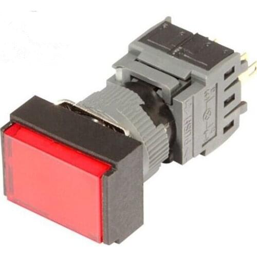 16MM Switch Automatic Reset Rectangle indicator 5A 220VAC SPDT (1a+1b not LED ) F16-931 DIP red colour new and original