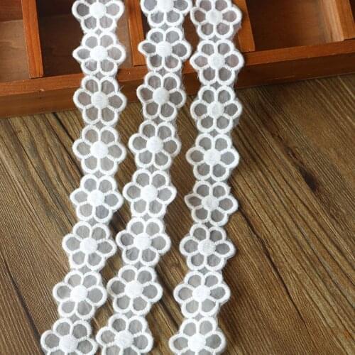 2YARD hot sale 3.5cm flower double high soluble lace embroidery lace DIY manual material High-quality