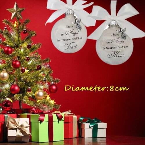 2021 Round Christmas Tree Angel Hanging Ornament Craft Baby Keepsake Decoration Pendant Gifts New Year Plastic Waterproof Home