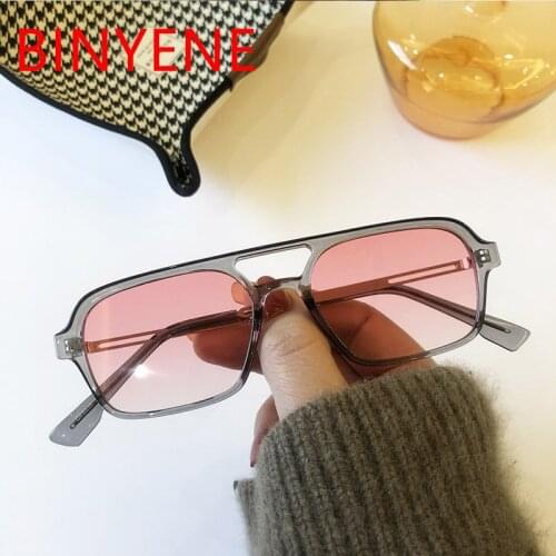 2021 Trend Fashion Women Small Square Sunglasses Unisex Brand Design Refined Gray Pink Eyewear Anti Blue Light Clear Len Glasses