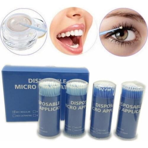 400Pcs Dental Micro Brush Disposable Materials Tooth Applicators Disposable Makeup Eyelashes Brushes