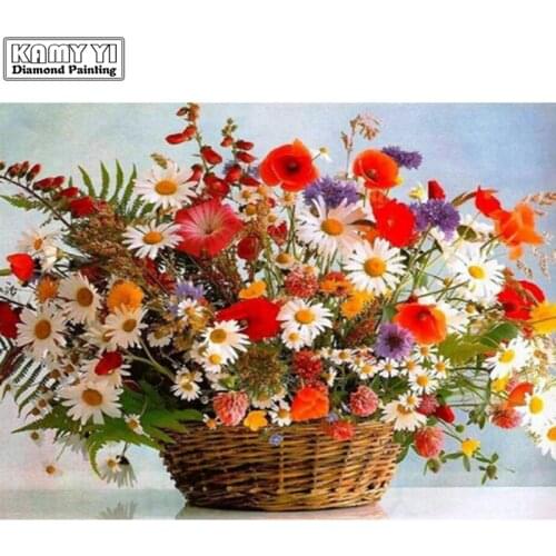 5D DIY Diamond embroidery Cross stitch Colored flowers Full Square/Round Diamond mosaic Diamond painting decoration HYY