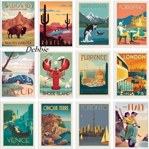 Travel City 5D DIY Diamond Painting Cross Stitch New York London Florence Italy Diamond Embroidery Full Drill Room Decor Art