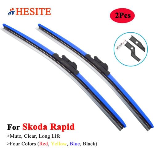 HESITE 2020 Coolest Colour Wiper Blade For Skoda Rapid NH1 NH3 Spaceback 1 2 Model Accessories 2014 2016 2017 2018 2019 2020 Red