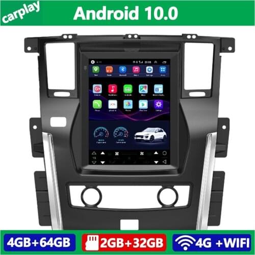 Vertical Screen Android 10.0 Car Multimedia Player For Nissan Patrol Car Radio Automotivo Stereo 2010-2015 Bluetooth Navigation