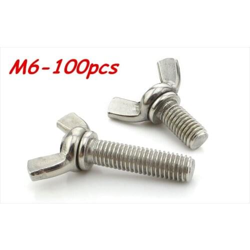 M6*10/12/16/20/25/30/35/40/45/50/55mm Stainless Steel Butterfly bolt Wing screw Claw bolt 100pcs Free Shipping