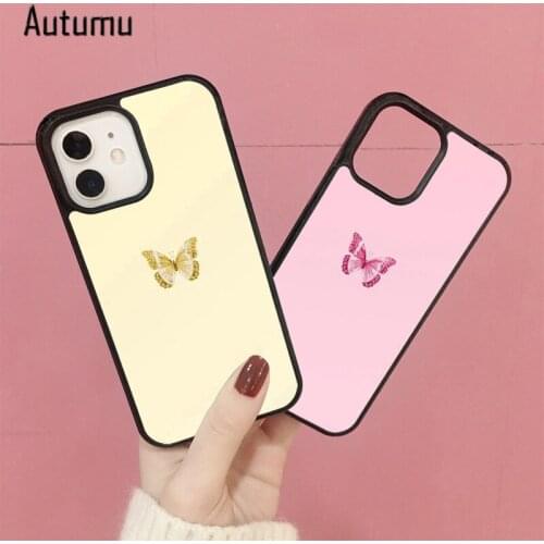 Phone Case for iPhone 12 mini X XS XR 11 Pro Max SE 2020 5 5s 6 6S 7 8 Plus Samsung Galaxy S8 S9 S10 S20 S21 Butterflies Cover