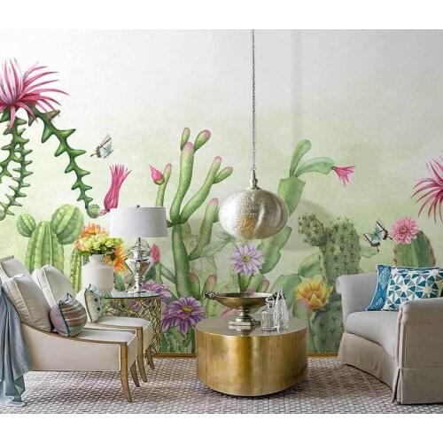 CJSIR Custom Cactus Green Garden Plants In Southeast Asia Photo Wallpaper Mural Wallpapers for Living Room Bedroom De Parede