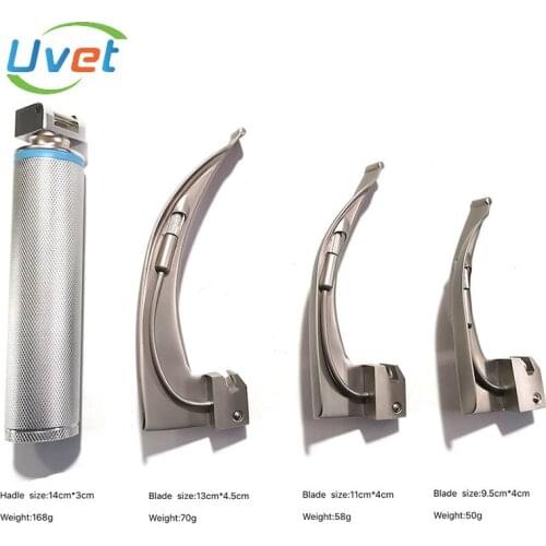 Uvet Child anesthesia laryngoscope LED light throat tracheal intubation fiber optic anesthesia 3 leaves child laryngoscope