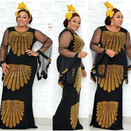 Elasticity New Arrivals African Dashiki Flowers Pattern Print Dress 3/4 Sleeve Casual African Dresses For Women Africa Clothing