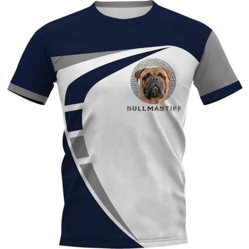 CLOOCL Mens T-shirt Animal Bull Mastiff 3D Print Chest Dog Face Logo Tee Shirt Clothing Unisex Short Sleeve Polyester Tops