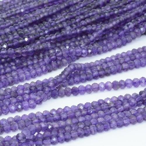Natural Amethyst Faceted Rondelle Beads 2x3mm,3x4mm