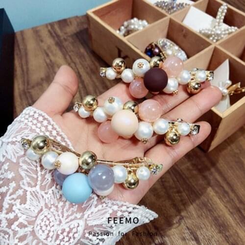 Imitation Pearl Hairpins Rhinestones Barrettes for Girls Spring Sweet Hairclips Women Female Ladies Fashion Hair Accessories