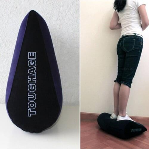 TOUGHAGE Inflatable Sex Pillow Aid Wedge Pillow PVC Flocking Adult Love Position Cushion Sex Furniture Sex Products For Couples