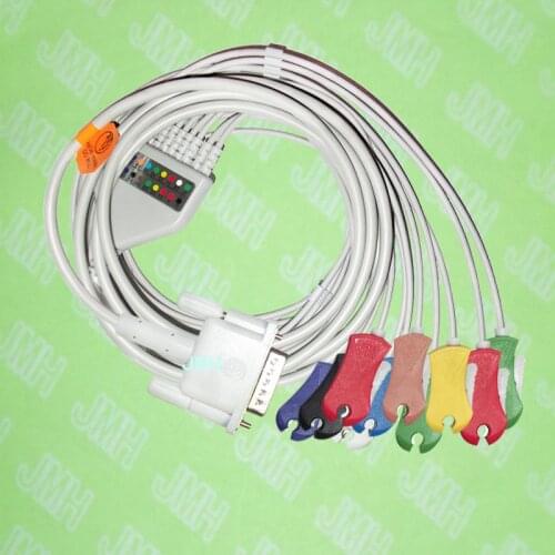 Use for 15 pin Philips(HP) M1772A,M3703C, M2462A EKG Machine the One-piece 10 leads ECG cable and Clip leadwires,IEC or AHA