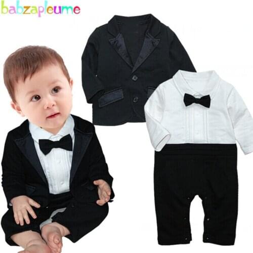 2PCS/0-24Months/Spring Autumn Newborn Baby Boys Clothes 1st Birthday Gentleman Jackets Coat+Jumpsuit Infant Clothing Sets BC1278