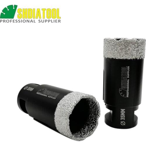 SHDIATOOL 2pcs M14 Thread Dia 35mm Vacuum Brazed Diamond Dry Drilling Core Bits Porcelain Tile Granite Marble Stone Hole Saw L75