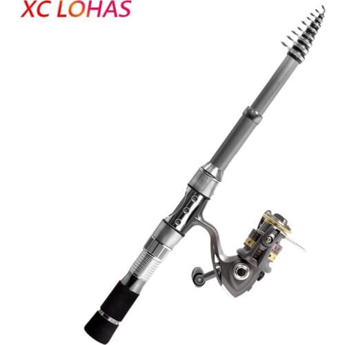 Mini Telescopic Carbon Fiber Rock Fishing Rod with Retractable Handle Ultralight Portable Fishing Pole Sea Fishing Tackle