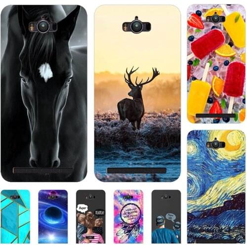 Fashion Bumper Cute Case For ASUS Zenfone Max ZC550KL Z010D 5.5" Case Soft Silicone Cat Horse Flower Cover Back Shell