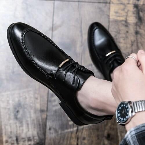 Gentleman Shoes Men Mens Casual Leather Office Business Oxford Brand Personality Non-slip High Quality Formal Flat