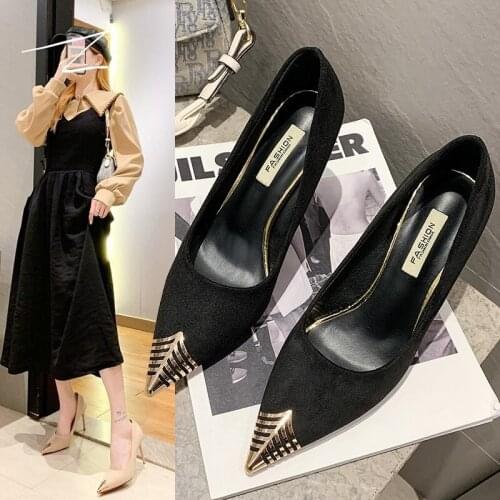 New all-match celebrity temperament small fragrance style stiletto pointed high-heeled shoes