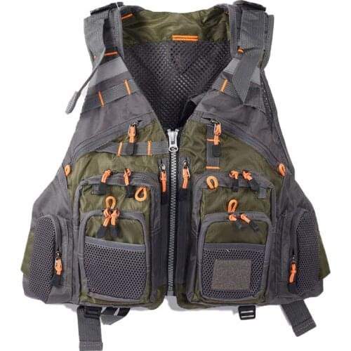 New Breathable Fishing Mesh Vest Outdoor Sports Fly Swimming Adjustable Jacket With Multi-pockets No Foam Fishing Tackle X501G