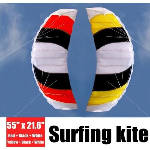 1.4m Dual Line Mix Color Stunt Parachute Soft Parafoil Sail Surfing Kite Sport Kite Huge Large Outdoor Activity Flying Kite