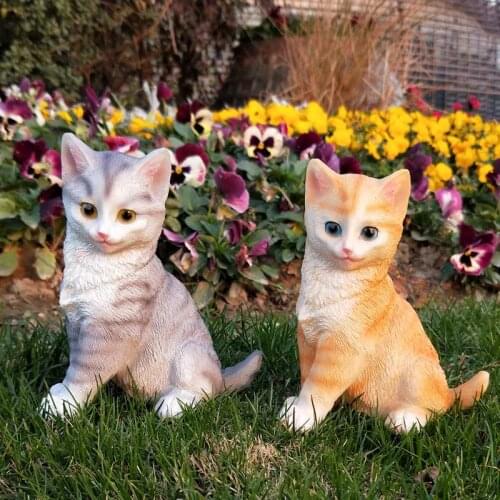 Psatoral Simulation Animal Cat Resin Sculpture Villa Garden Landscape Ornaments Crafts Courtyard Balcony Figurines Decoration