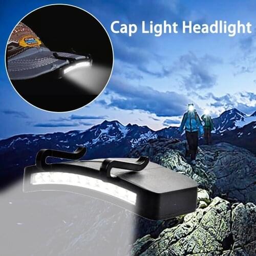 Portable Highlight Night Fishing Light Outdoor Cap Clip Lamp 11 LED Clip-on Headlight Creative Battery-type Cap Brim Light