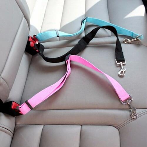Adjustable Dog Car Safety Seat Belt Vehicle Pet Seatbelt Harness Dog Lead Clip Pet Supplies Safety Lever Traction Collar Perro