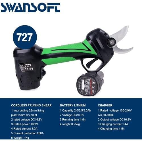 SWANSOFT electric pruning scissors secateurs for the garden electric pruning shear cordless grass trimmer shears for hedge