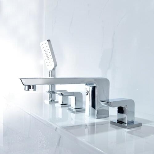 Five-bore faucet tub faucet chrome brass shower mixer bathroom faucet body divided mixer taps