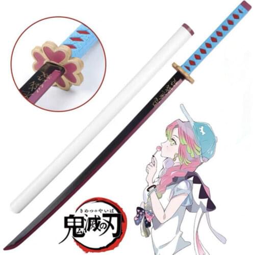 1:1 Kanroji Mitsuri Sowrd Demon Slayer Cosplay Sword Anime Ninja Knife Kimetsu no Yaiba Sword Weapon PU Prop Model 104cm