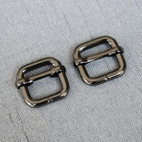 1 Piece 15mm Gun Black Metal Tri Glide Slide Adjusters use for DIY Bag Strap Buckles Leather Belt Craft of Rectangle 15LXK-q