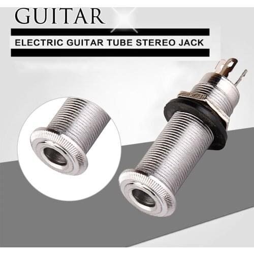 1Pcs Electric Guitar Tube Stereo Jack Inline Electric Bass Jack Guitar Output Socket Interface Connections Hole