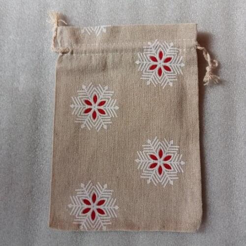 100pcs 13*18cm Cartoon printing multicolor Vintage Sack Burlap Gift Candy Bags Wedding Party Pouch Drawstring Jute Bag Supply