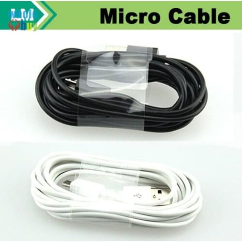 100pcs/lot 1M 3FT White Black Round V8 Micro Usb Data Snyc Charging Cable for Samsung S2 S3 I9300 HTC ONE X LG