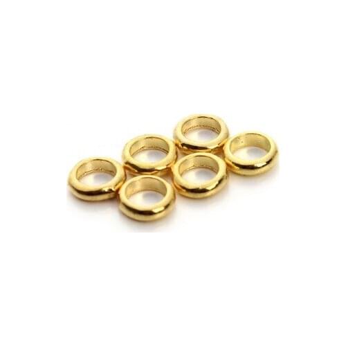 100pcs/lot 5mm Circle Metal Alloy Spacer Beads Hole Beads Flat Beads Buddha Beads For DIY bracelet Jewelry Making