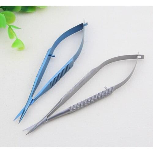 12.5cm ophthalmic microscopy instruments flat handles microscissors corneal scissors stitches for cutting the eye