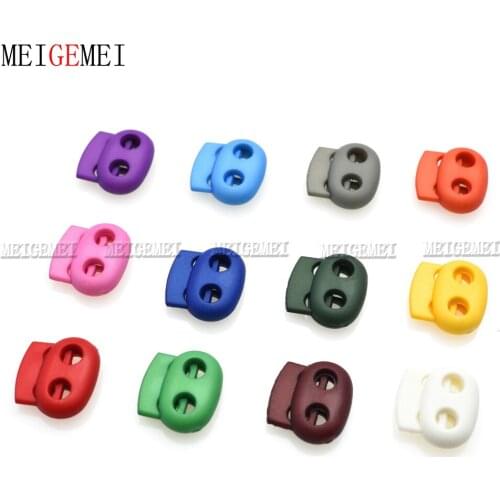 12pcs Mixed Colorful 5mm Hole Plastic Stopper Cord Lock Bean Toggle Clip Apparel Shoelace Sportswear Accessories