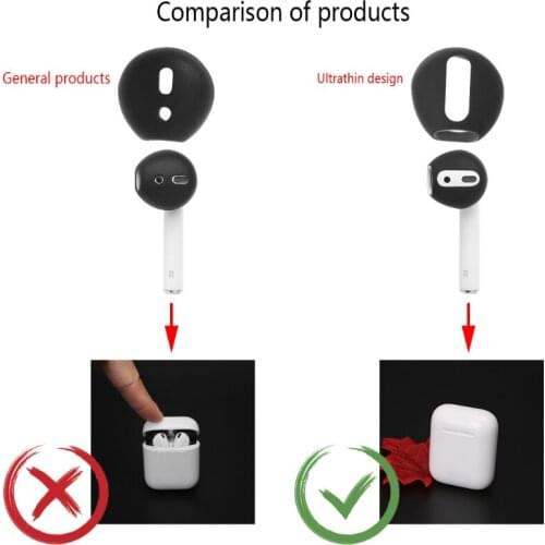 2 Pairs Super Thin Silicone Eartips Earbuds Cover Upgraded For Apple Airpods iPhone 8 7 6 6S Plus 5 5S SE X EarPods hyq
