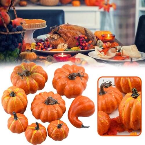 8PCS Simulation Pumpkin Model Artificial Pumpkins Halloween Craft Home Halloween Thanksgiving Party Wedding DIY Decoration