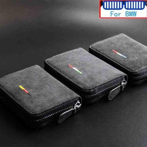 Alcantara Bank Credit ID Card Holder Business Men Holder For Bmw E90 E39 E46 E91 F30 G20 E60 F11 F10 F07 G30 E53 Series 1 2 4 6